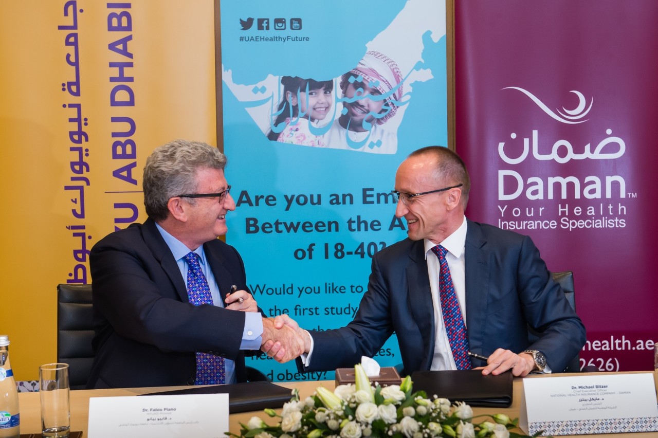 Left to Right_ Fabio Piano, NYU Abu Dhabi Provost and Dr. Michael Bitzer, Chief Executive Officer at Daman 2.jpg