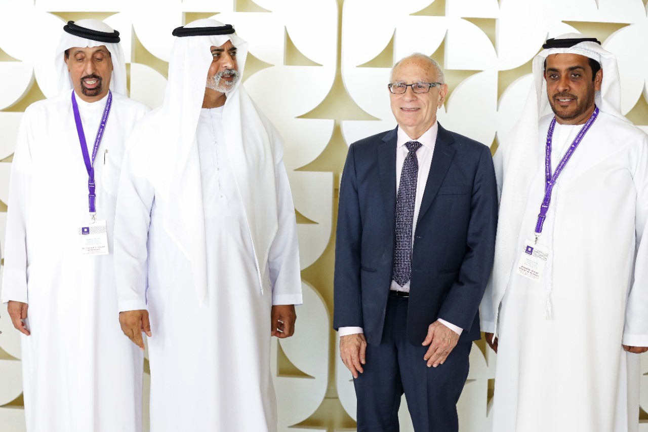 November 13, 2017: Sheikh Nahyan bin Mubarak Al Nahyan, Minister of State for Tolerance, with Alfred Bloom, Vice Chancellor of NYU Abu Dhabi at a talk at the university.  