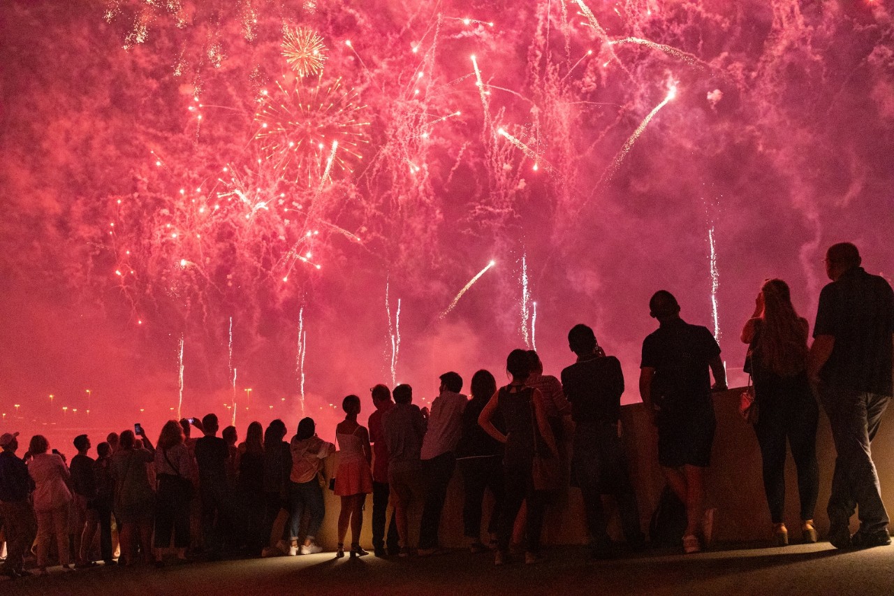 Ma'a Salama Fireworks Celebration at New York University Abu Dhabi in Abu Dhabi, United Arab Emirates on May 26, 2019. Christopher Pike, www.cpike.com