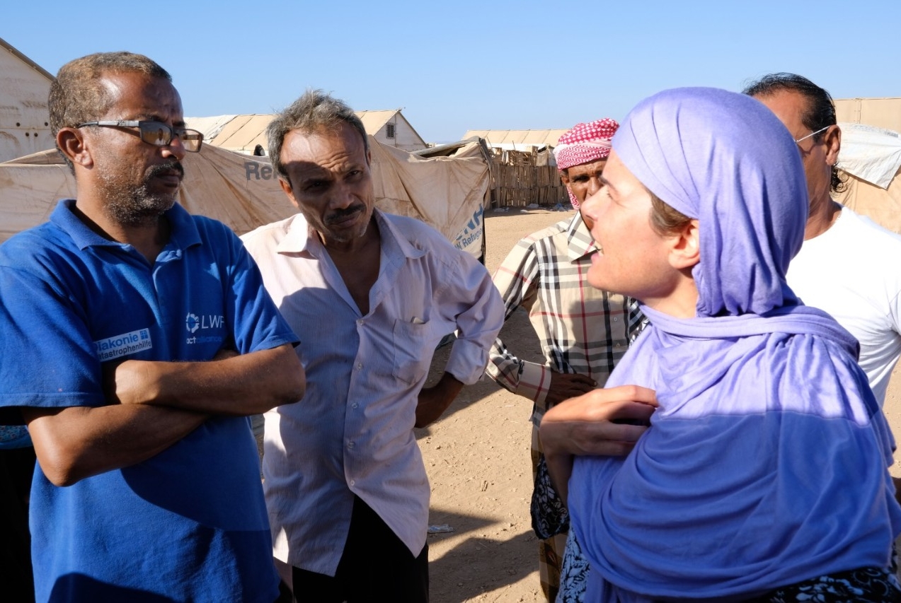 Peutz conducts research at a refugee camp in Djibouti.