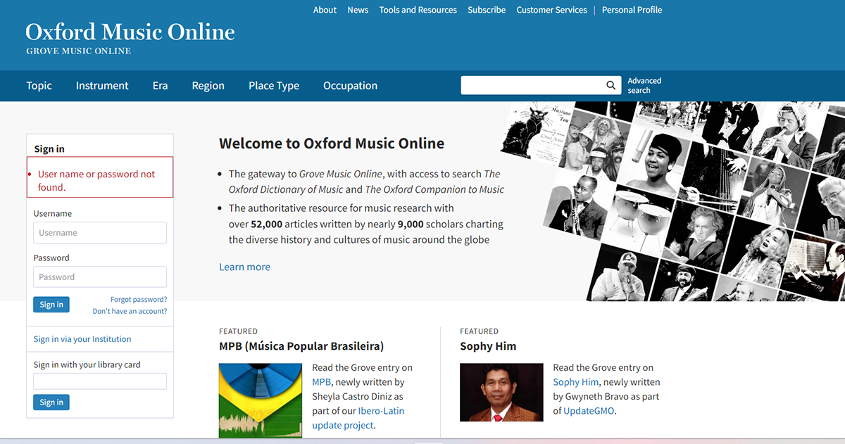 Oxford Music Online, Sophy Him featured.