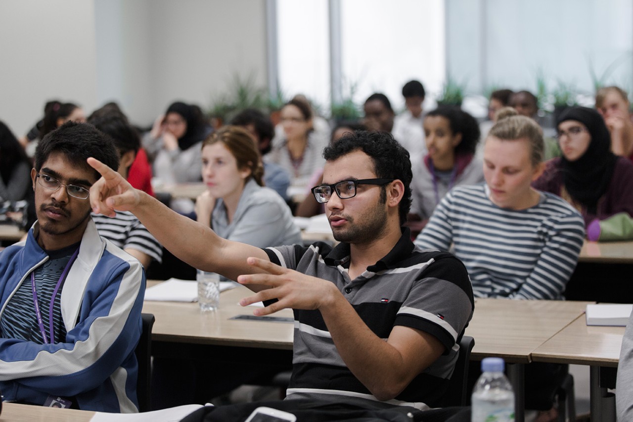 Students in class at NYU Abu Dhabi.