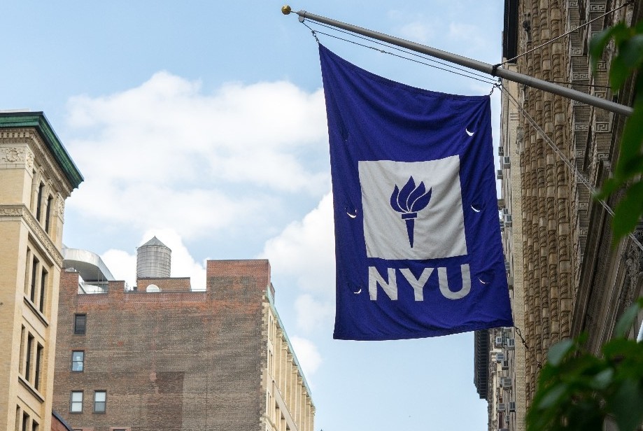 NYU flag in  New York