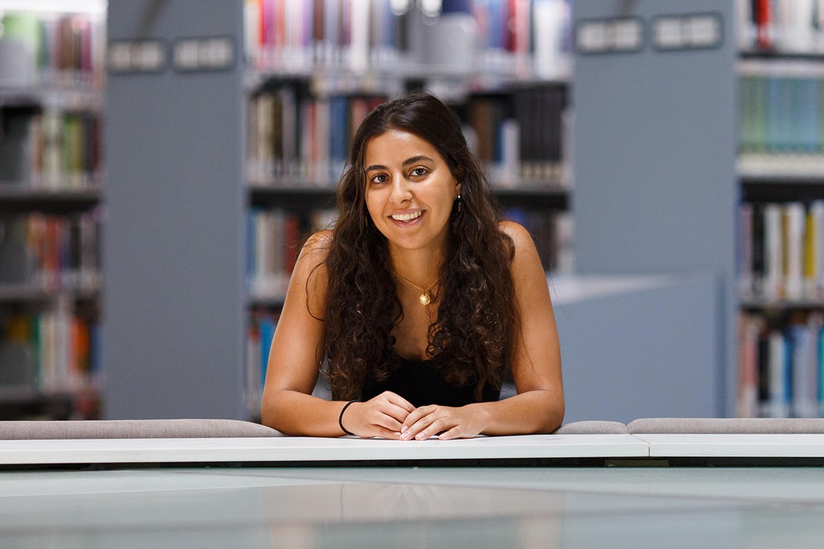 A student in the Library.