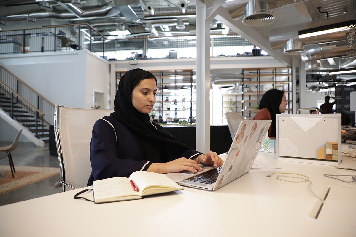 Sarah AlKaabi, Class of 2020  at her internship at Imkan, Abu Dhabi.
