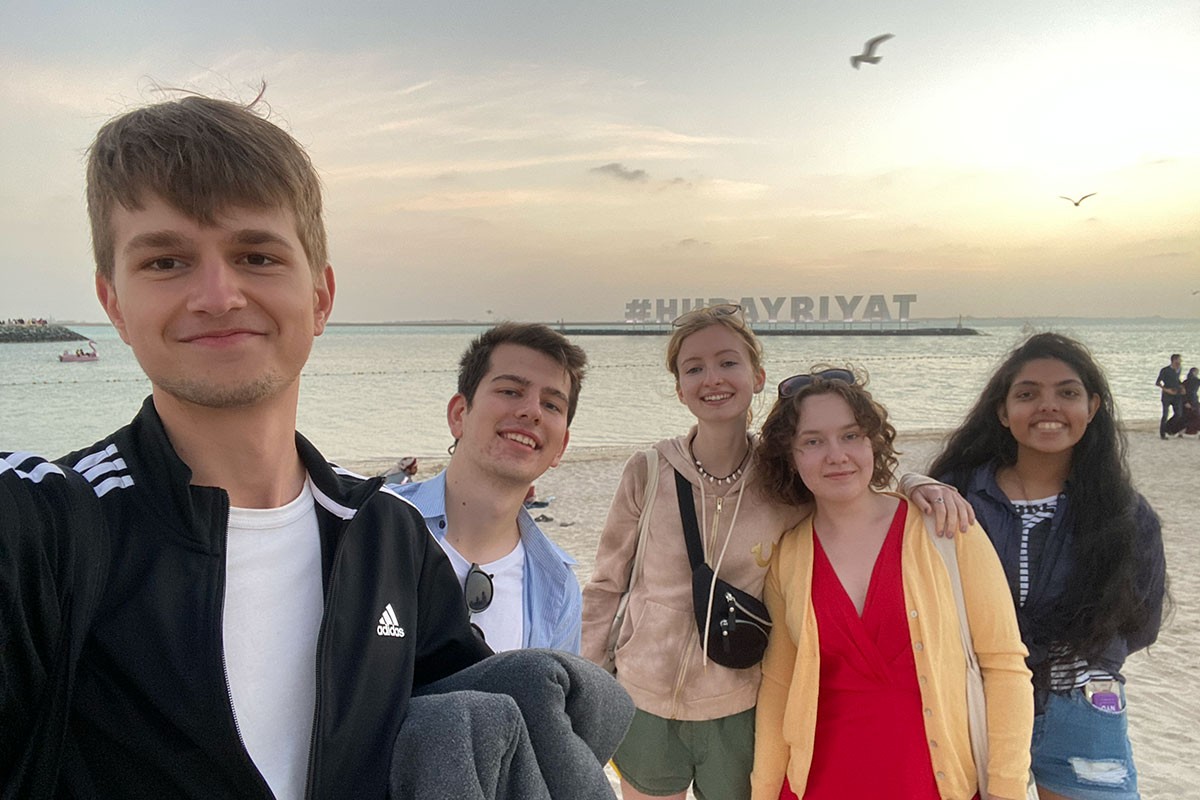Stefan Mitikj, NYUAD Class of 2024 and his friends at the beach.