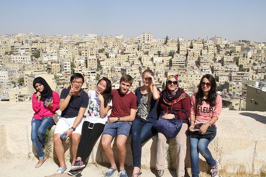 Students on a trip to Amman