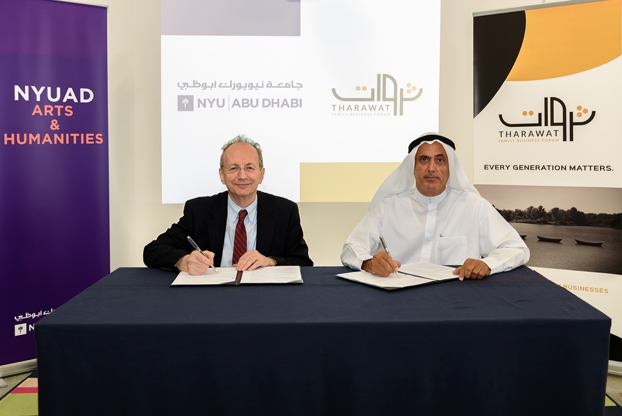 NYU Abu Dhabi and Tharawat Family Business Forum sign a Memorandum of Understanding