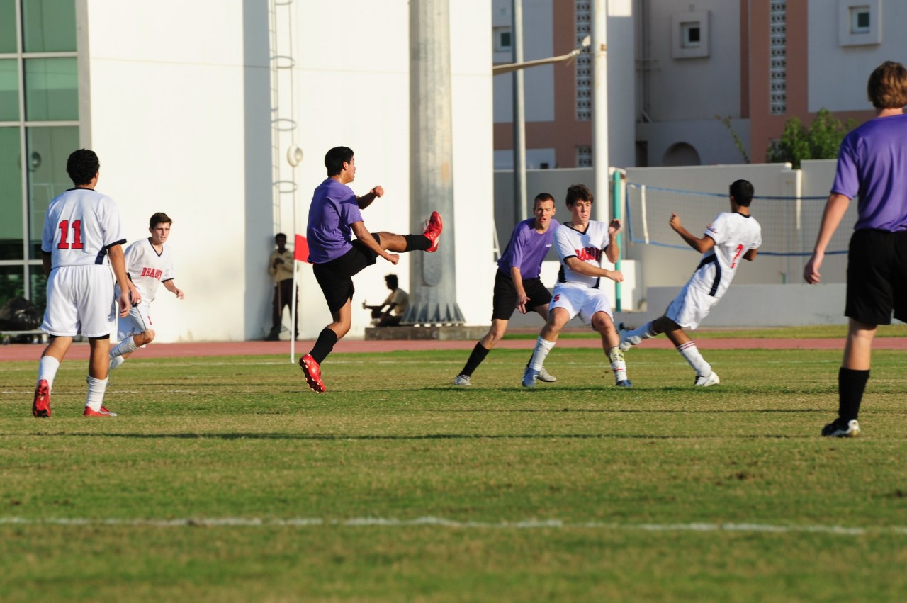 NYUAD students and coaches travel to Doha, Qatar, representing the NYUAD football team.