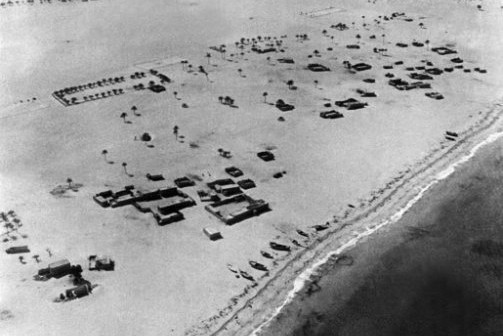 Abu Dhabi Corniche in 1954. UAE National Archives