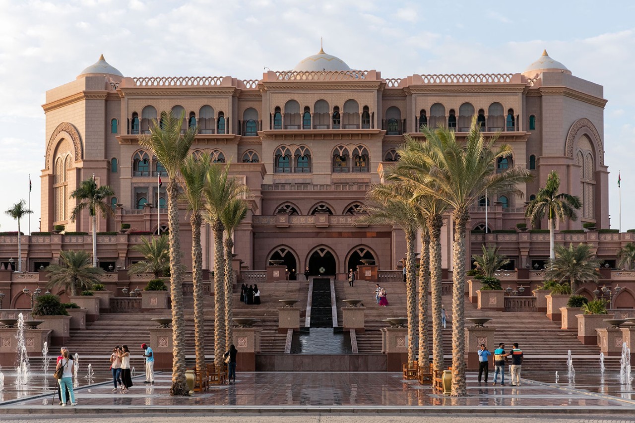 Front entrance of the Emirates Palace Hotel.