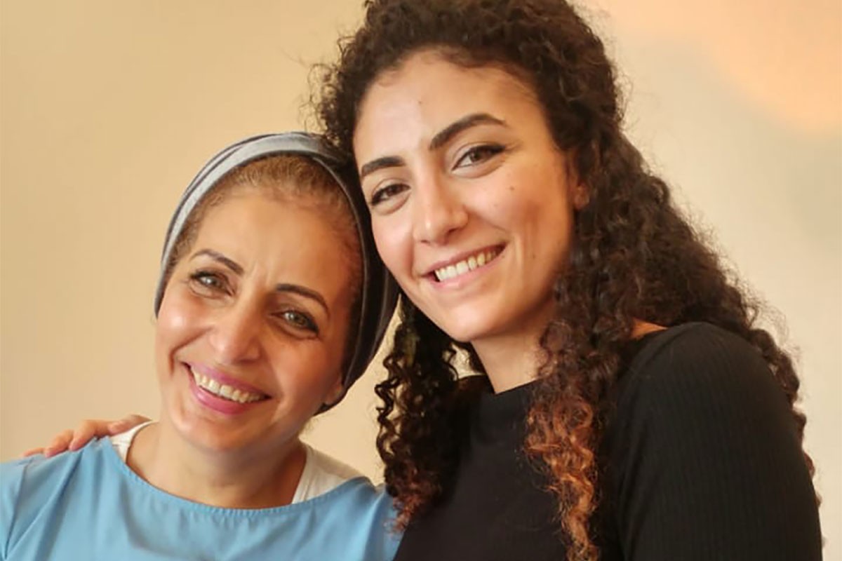 Tala Hammash, NYUAD Community Outreach Specialist, right, with her mother.