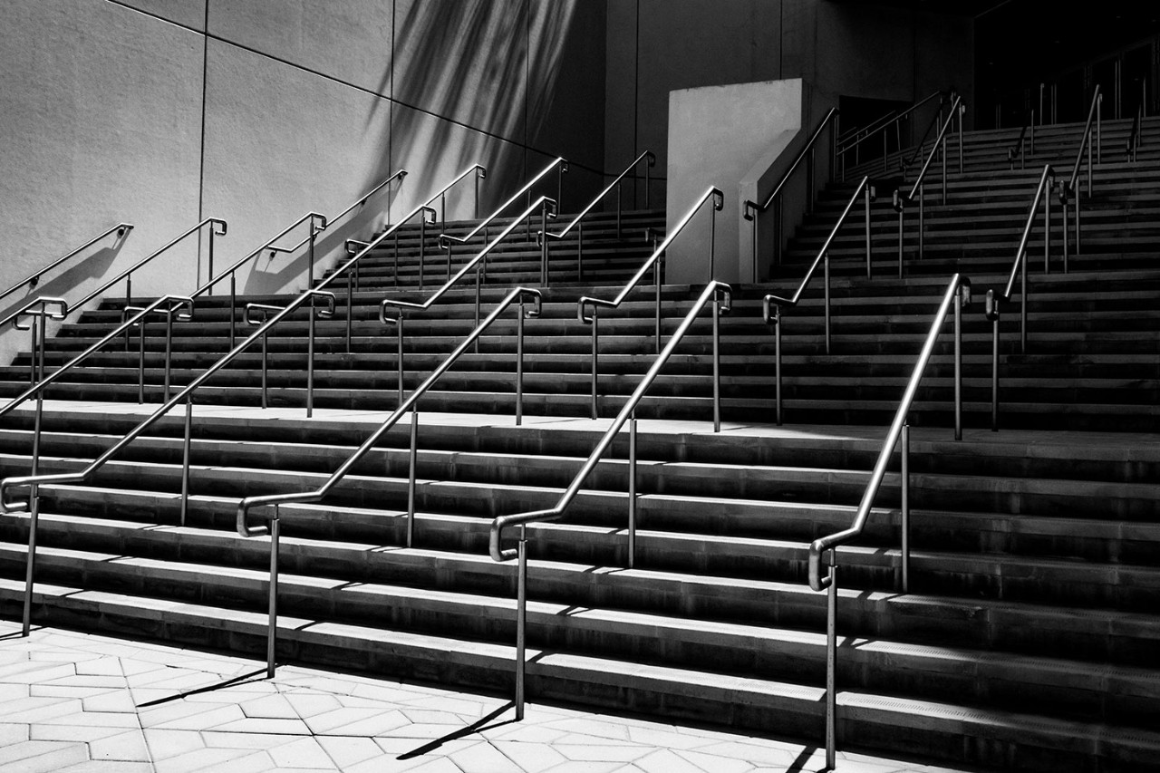 Stairs on campus. Image by @abelerphotos