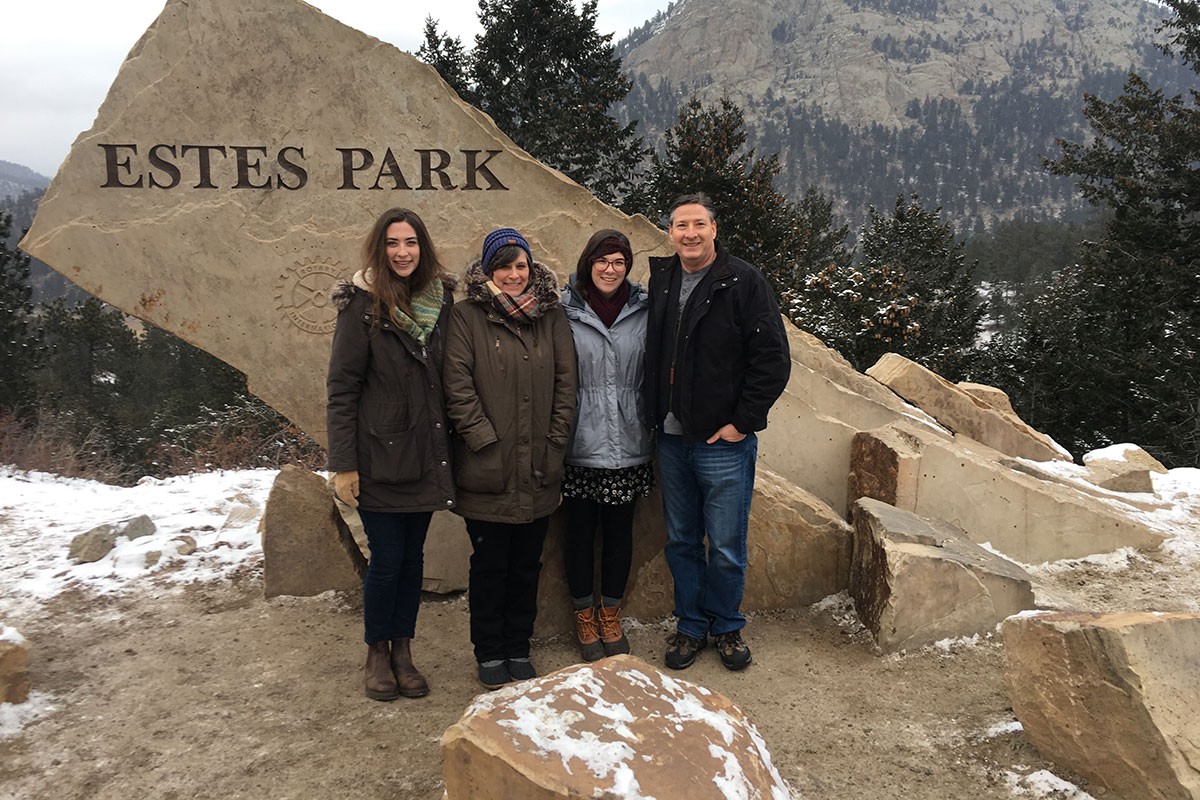 (L-R): Megan Tocci, Kim Tocci, Emma Tocci, and Jeff Tocci in a national park. Image courtesy of the Tocci family.