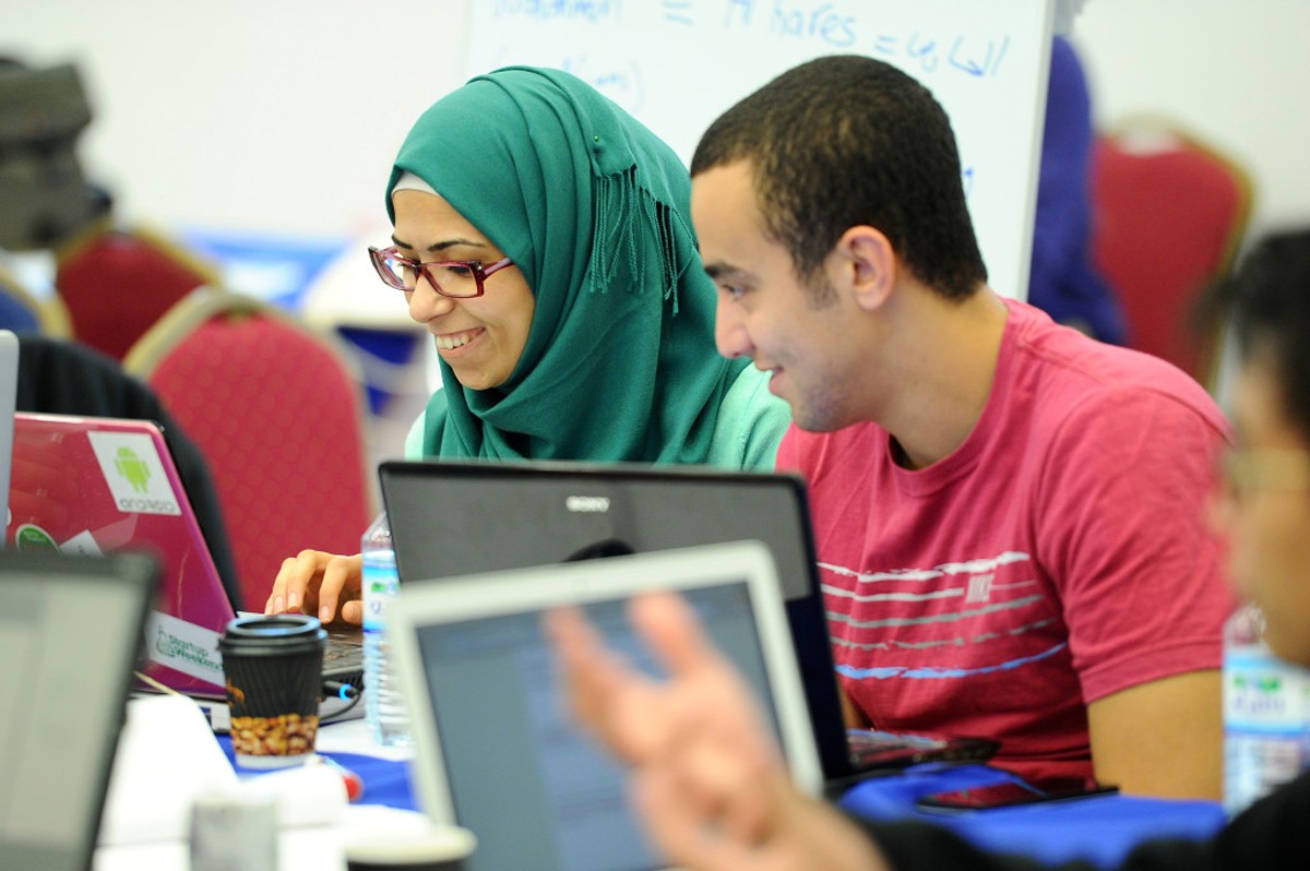 The International Hackathon brings together students and professional mentors from over a dozen countries to develop mobile and web applications.
