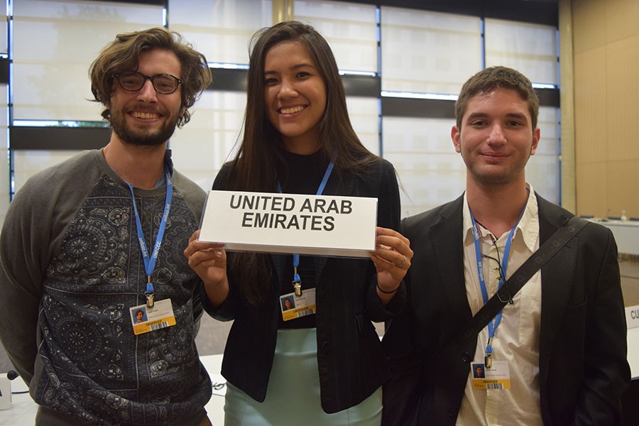 NYUAD students Louis Plottel, Julia Saubier, and Norbert Monti attended the UN Framework Convention on Climate Change held in Germany.
