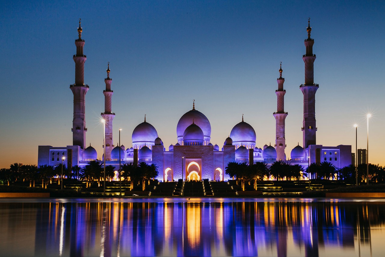The Sheikh Zayed Mosque in Abu Dhabi. 
