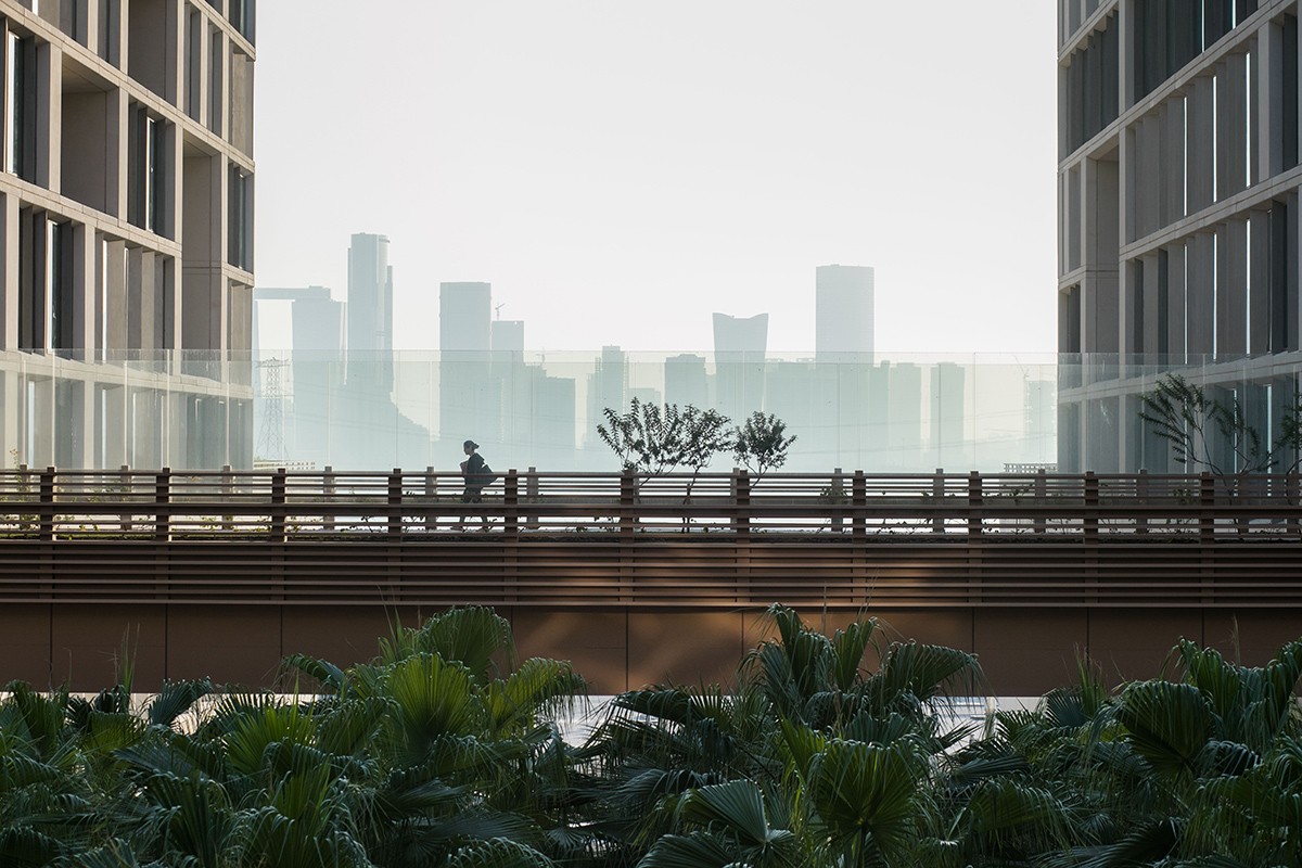 A view of on of the highline bridges at the New York University Abu Dhabi campus on Saadiyat Island in Abu Dhabi. 
