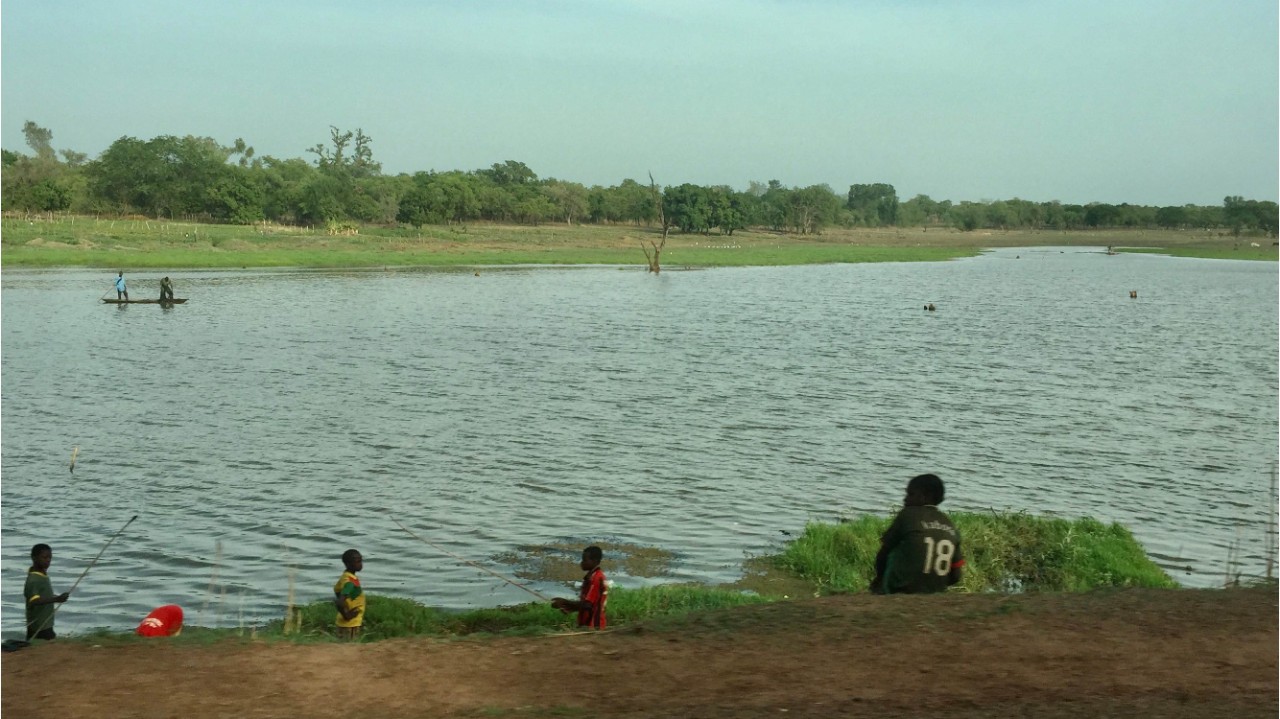 A river in the Comoé province at the southwestern part of Burkina Faso where malaria is endemic