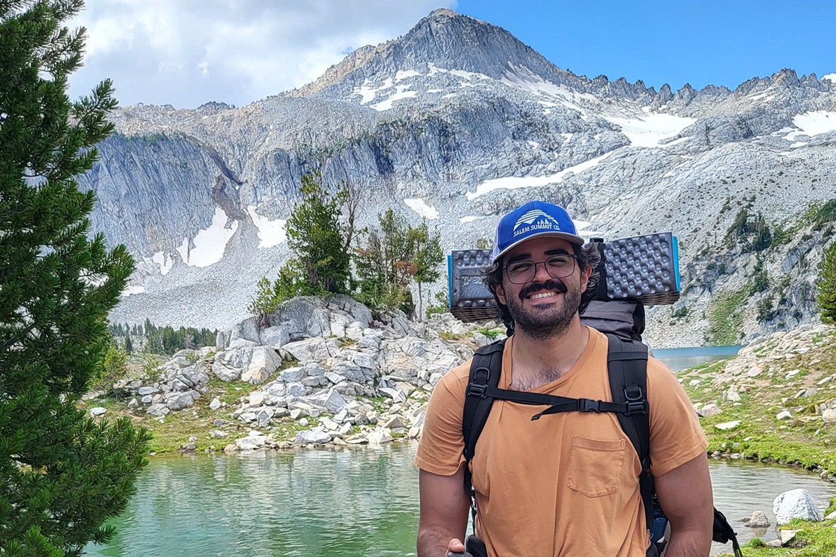 Professor Ahmad Thaneya hiking in the US. 