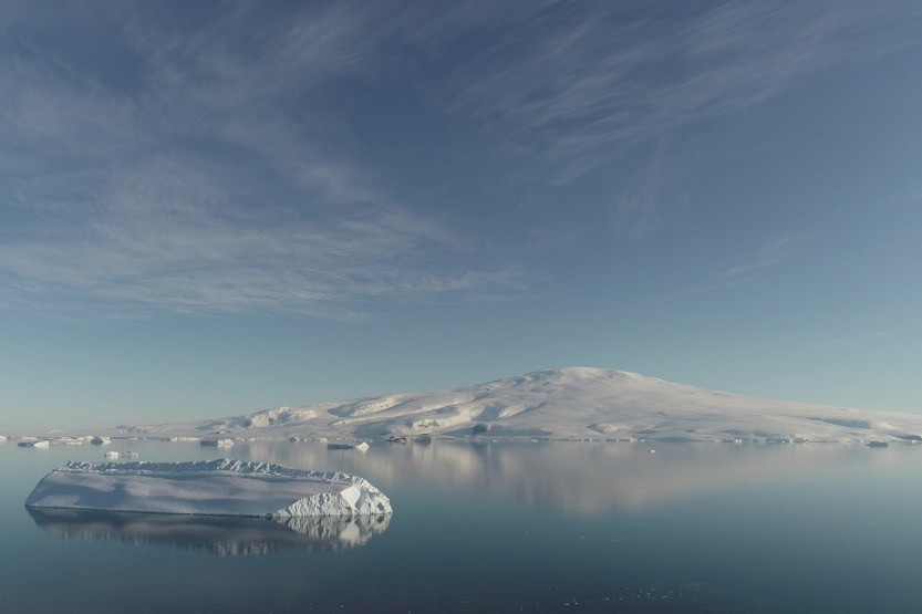 Icebergs in the Antarctic.