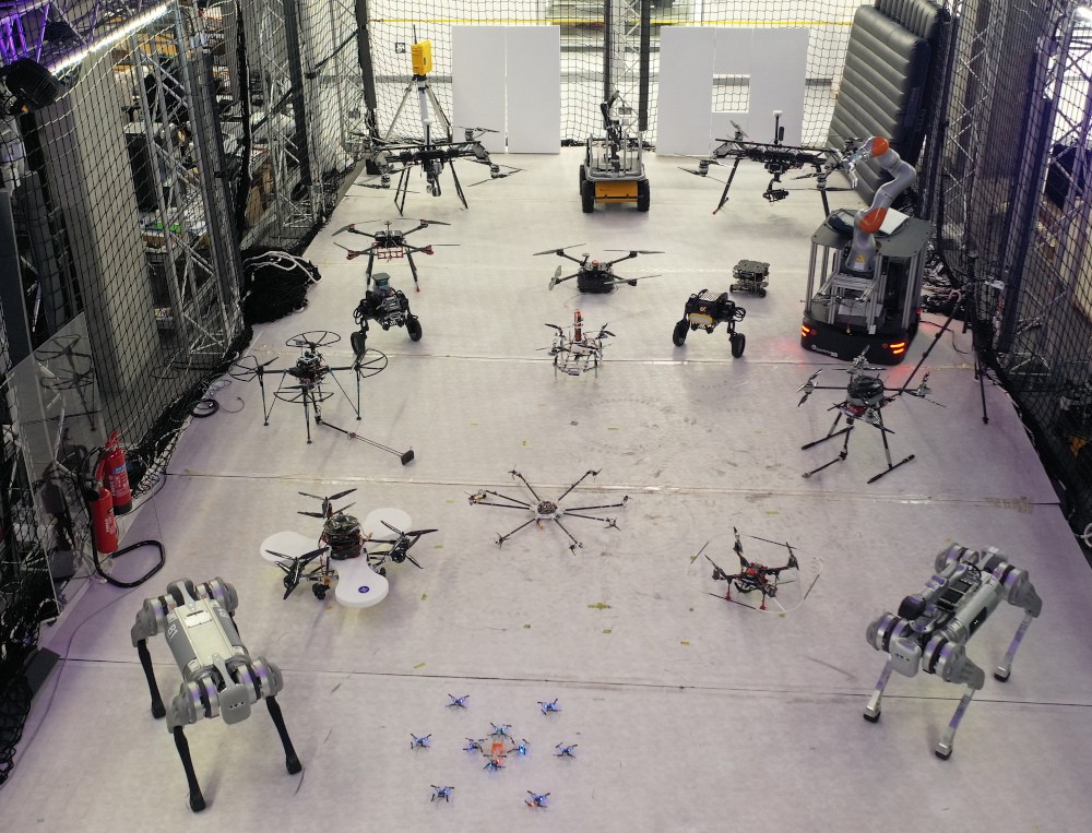 Multi-robot systems include the development of heterogeneous autonomous cooperative units (drones, quadrupeds, wheeled ground robots).