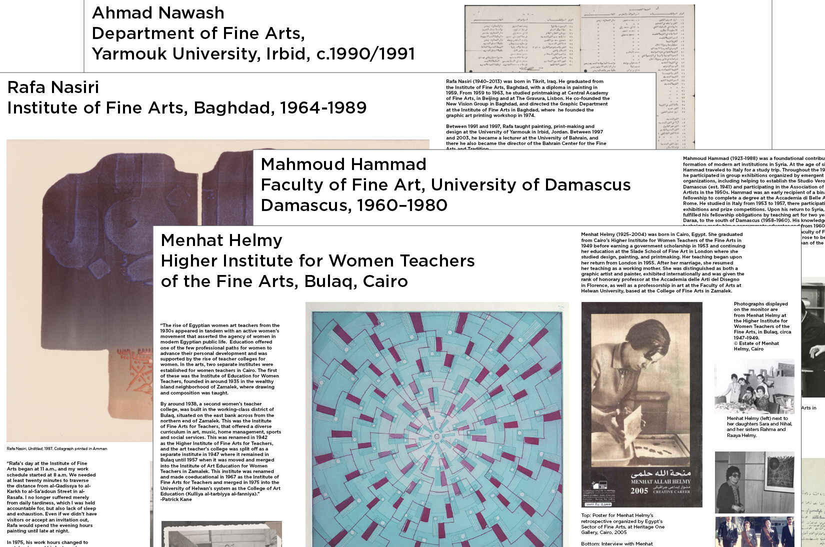 On exhibit: Art Education in Arab Cities (1938 – 2003)