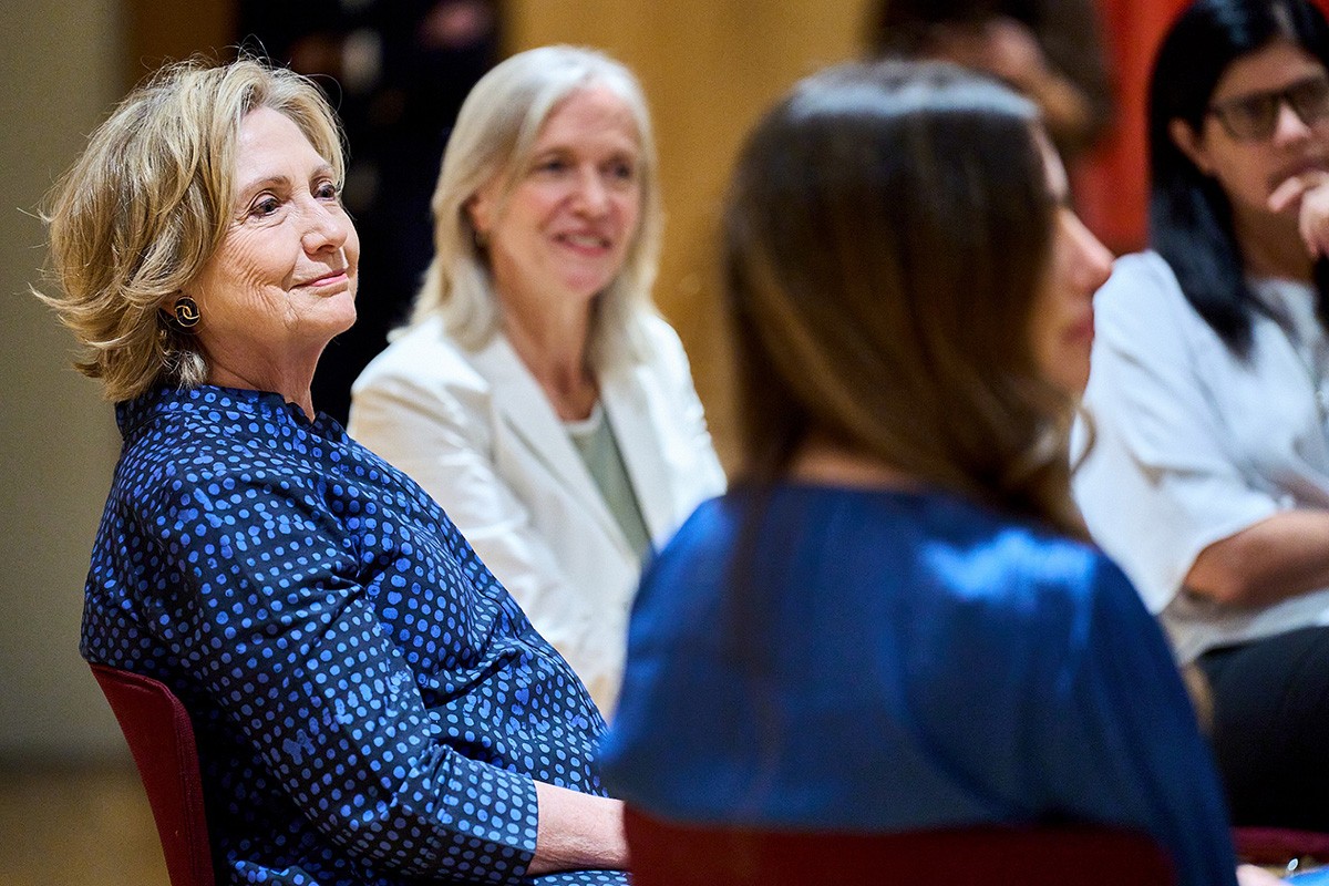 NYUAD Vice Chancellor Mariët Westermann joins former US Secretary of State Hillary Rodham Clinton on a panel hosted at NYU Abu Dhabi.