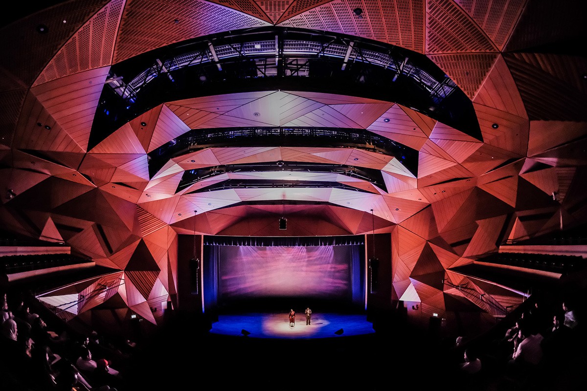 The Red Theater during a performance at The Arts Center.
