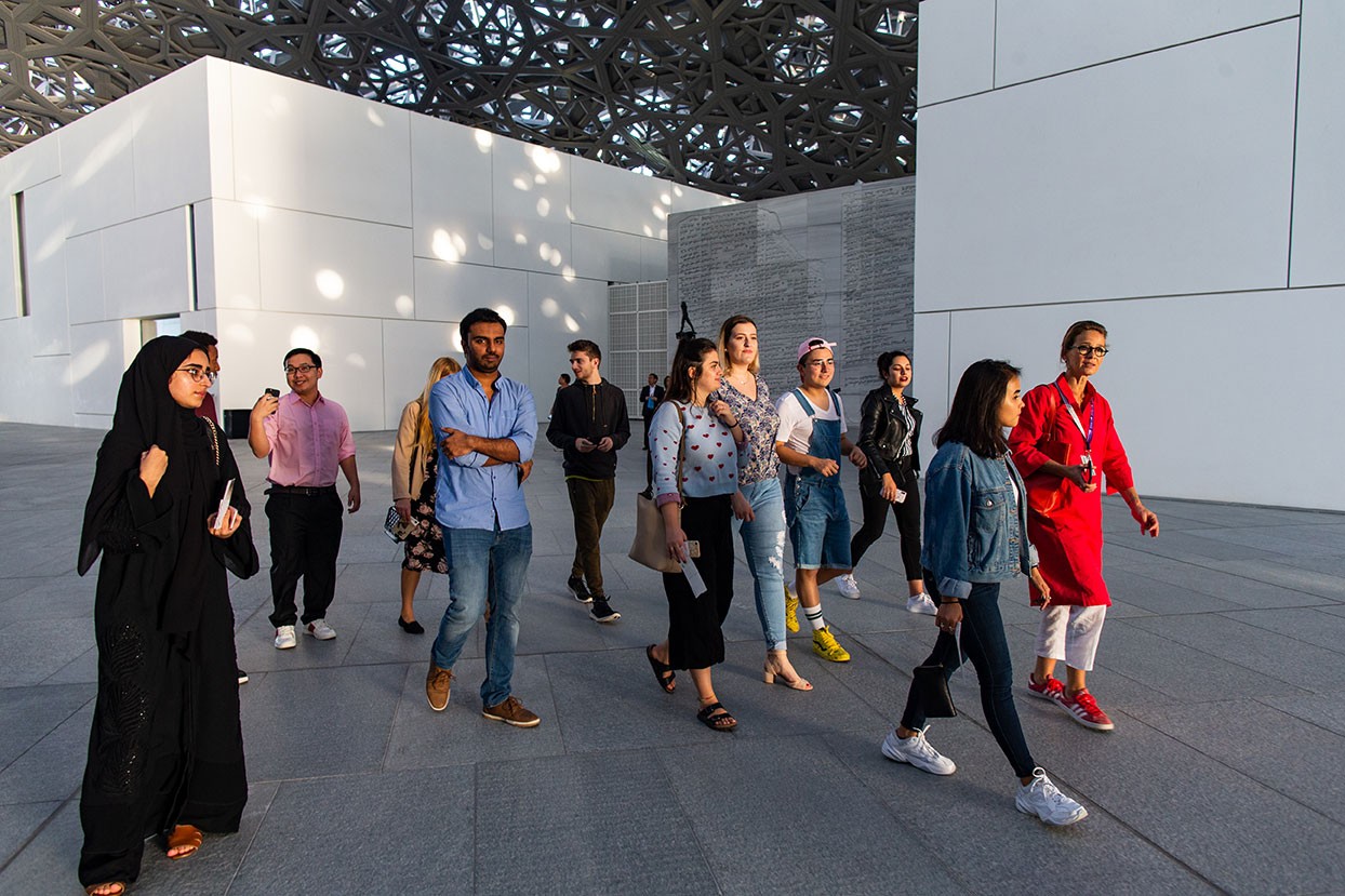 Students visit the Louvre Abu Dhabi.
